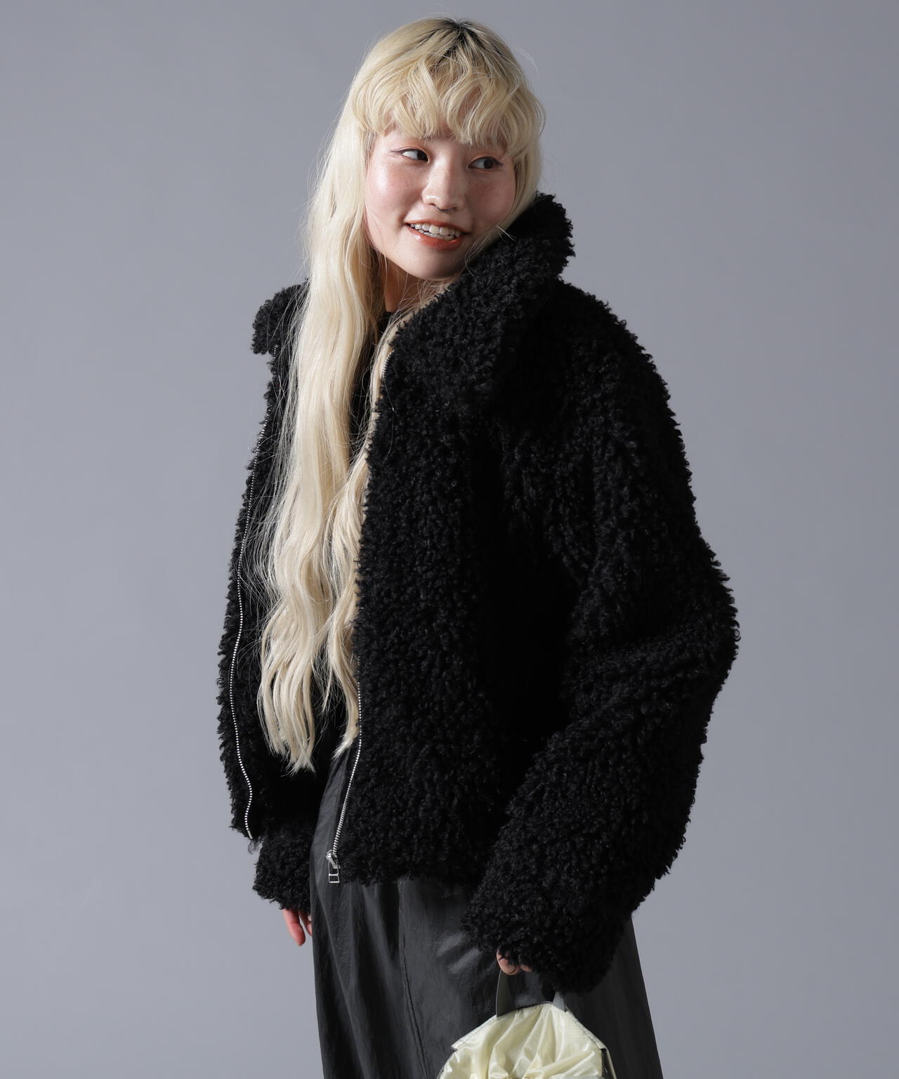 B omnivore/ビーオムニボー BOA COLLAR BLOUSON
