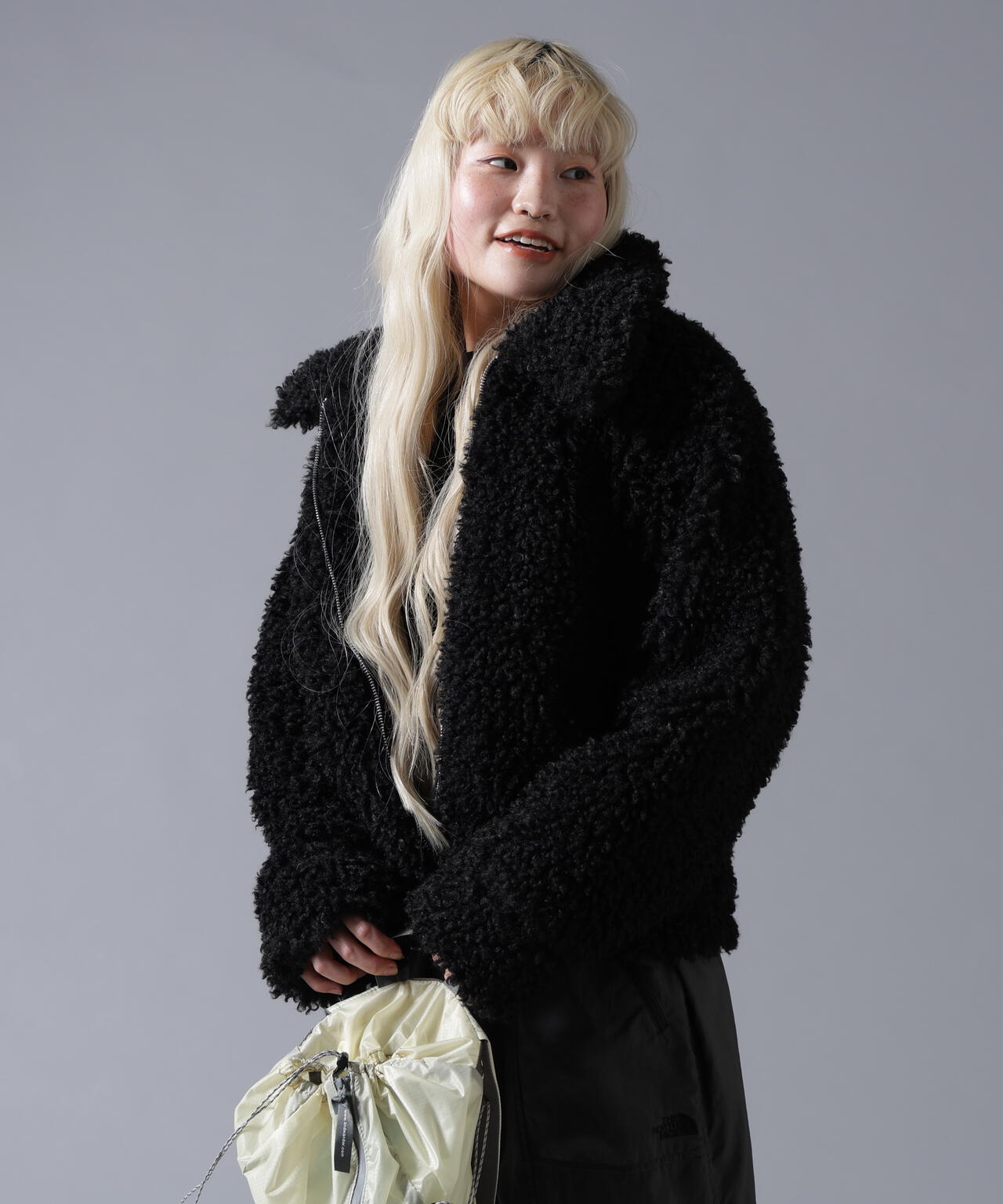 B omnivore/ビーオムニボー BOA COLLAR BLOUSON