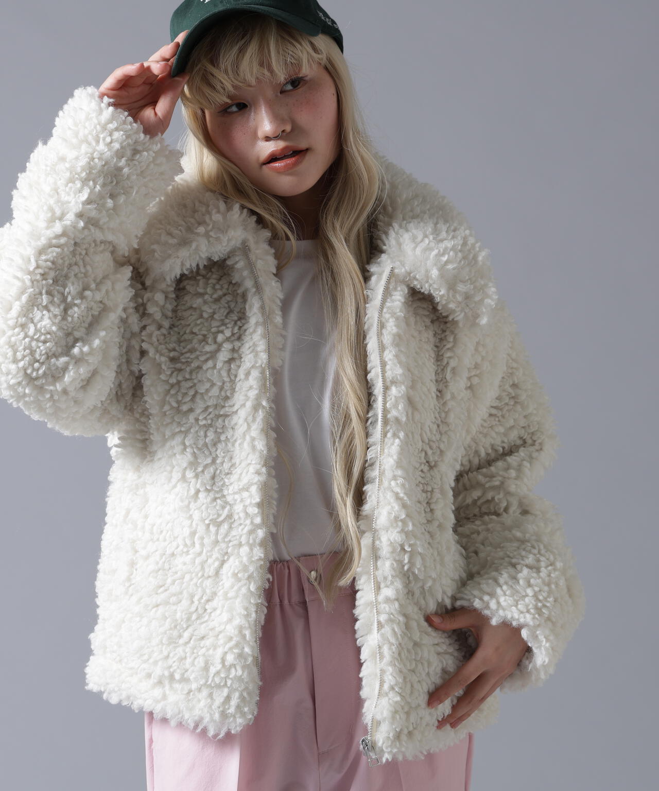 B omnivore/ビーオムニボー BOA COLLAR BLOUSON