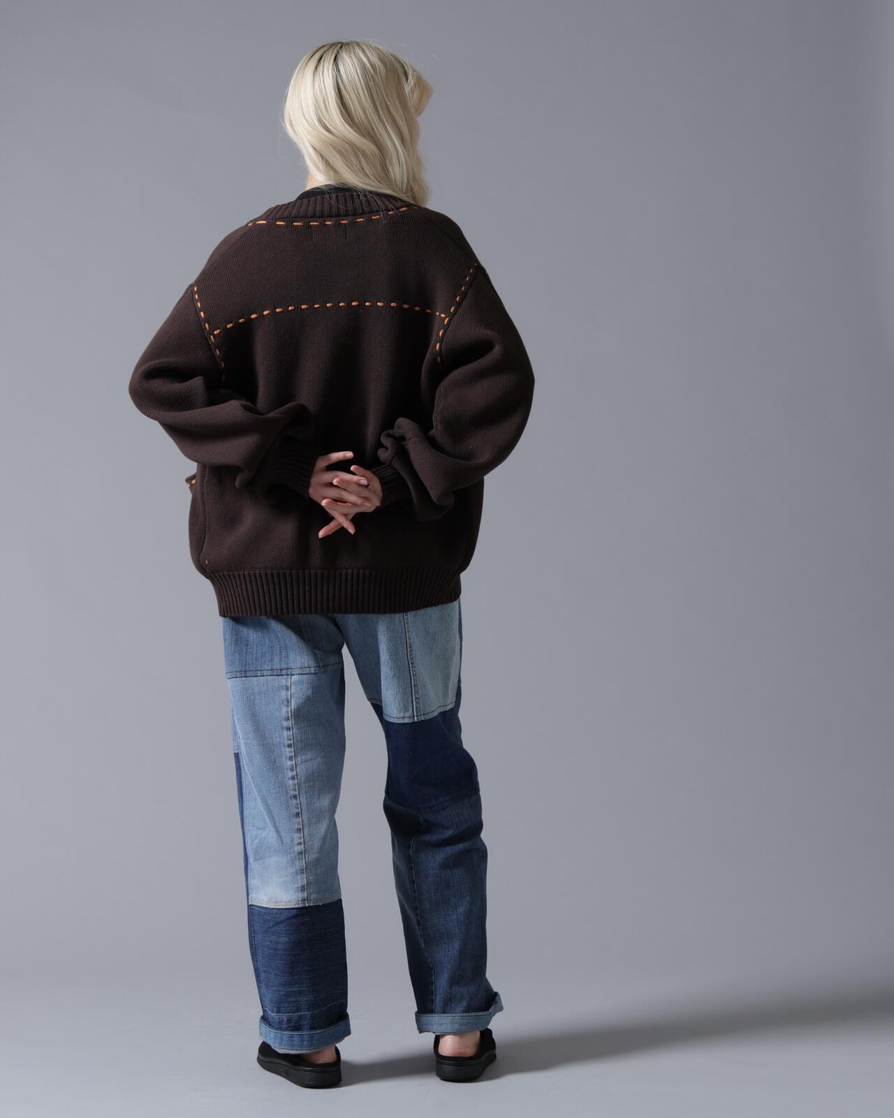 B omnivore/ビーオムニボー　STITCH KNIT CARDIGAN