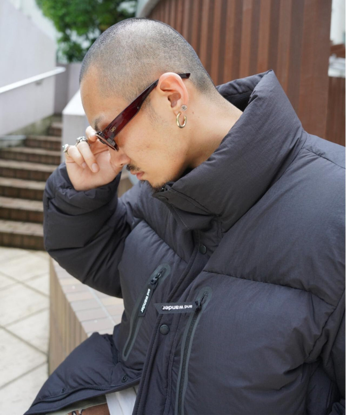 and wander/アンドワンダー　puffer down jacket　パファーダウンジャケット