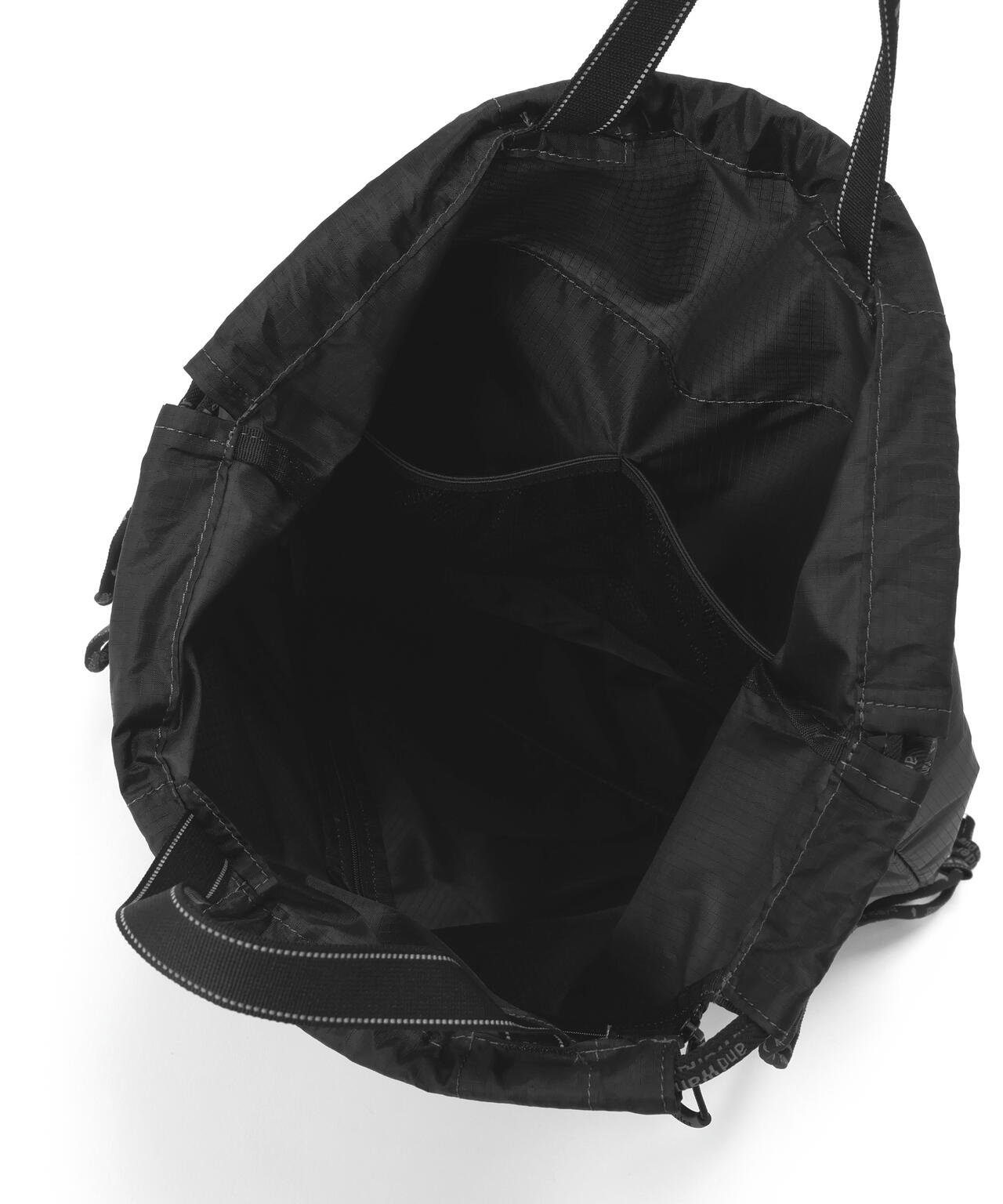 and wander/アンドワンダー　crispy rip drawstrung bag　ナップサック