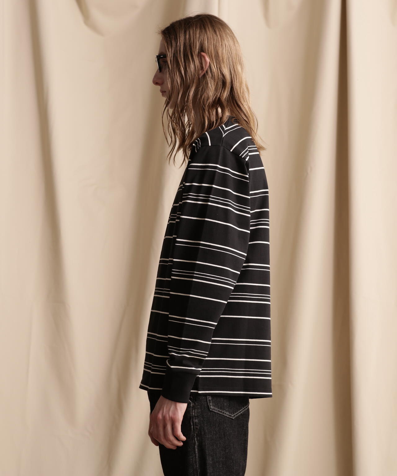 直営限定/RANDOM BORDER LS T-SHIRT/ランダムボーダー ロングTシャツ