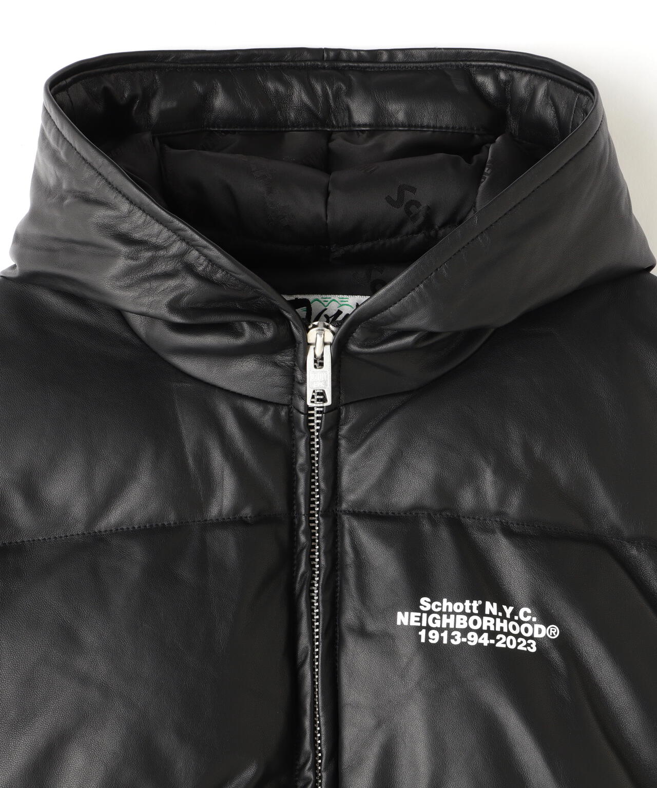 Schott NH/LEATHER HOODED JACKET