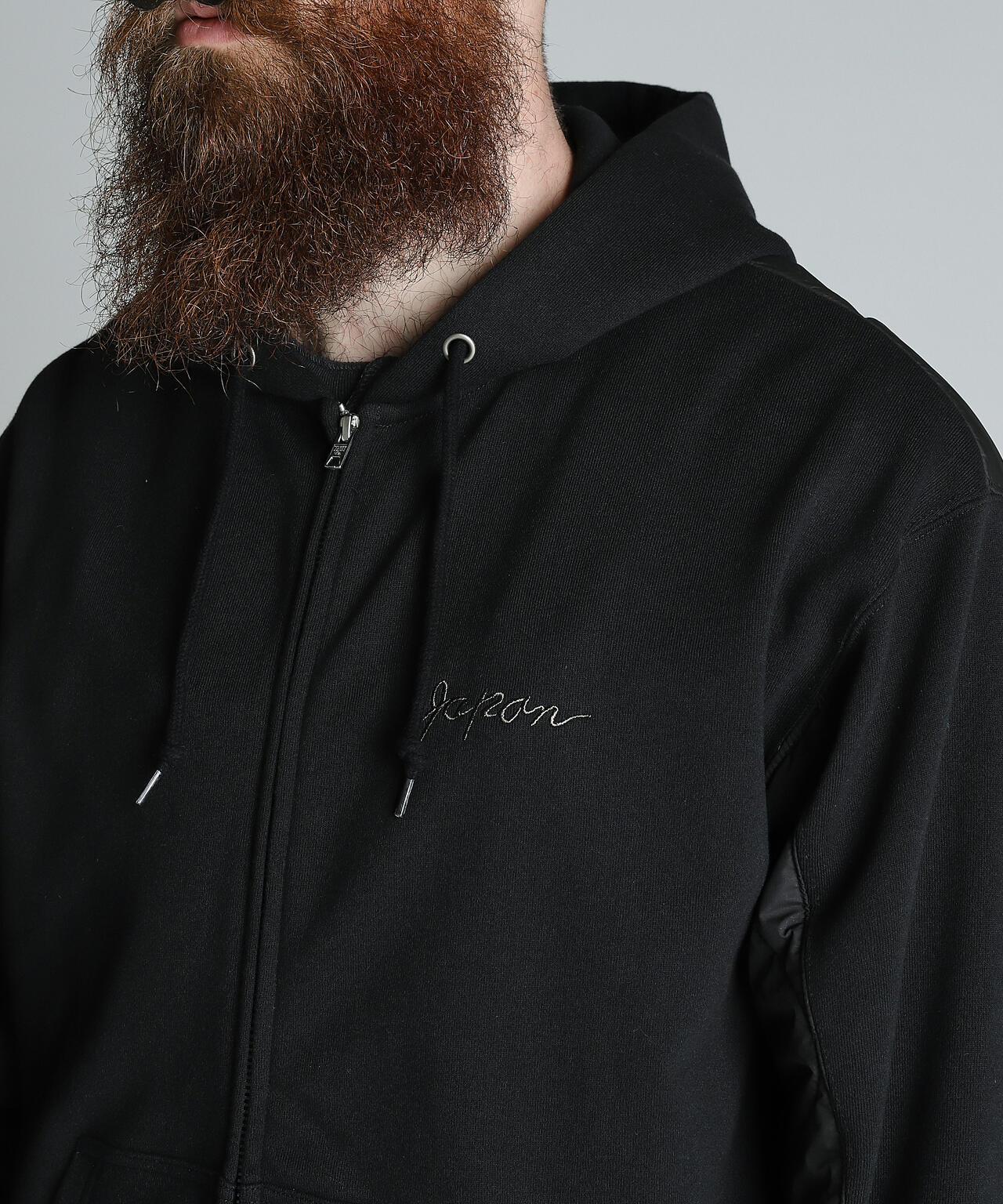 LADY WITH DRAGON QUILTED COMBI. ZIP HOOD/レディ ウィズ ドラゴン キルティング コンビ パーカー