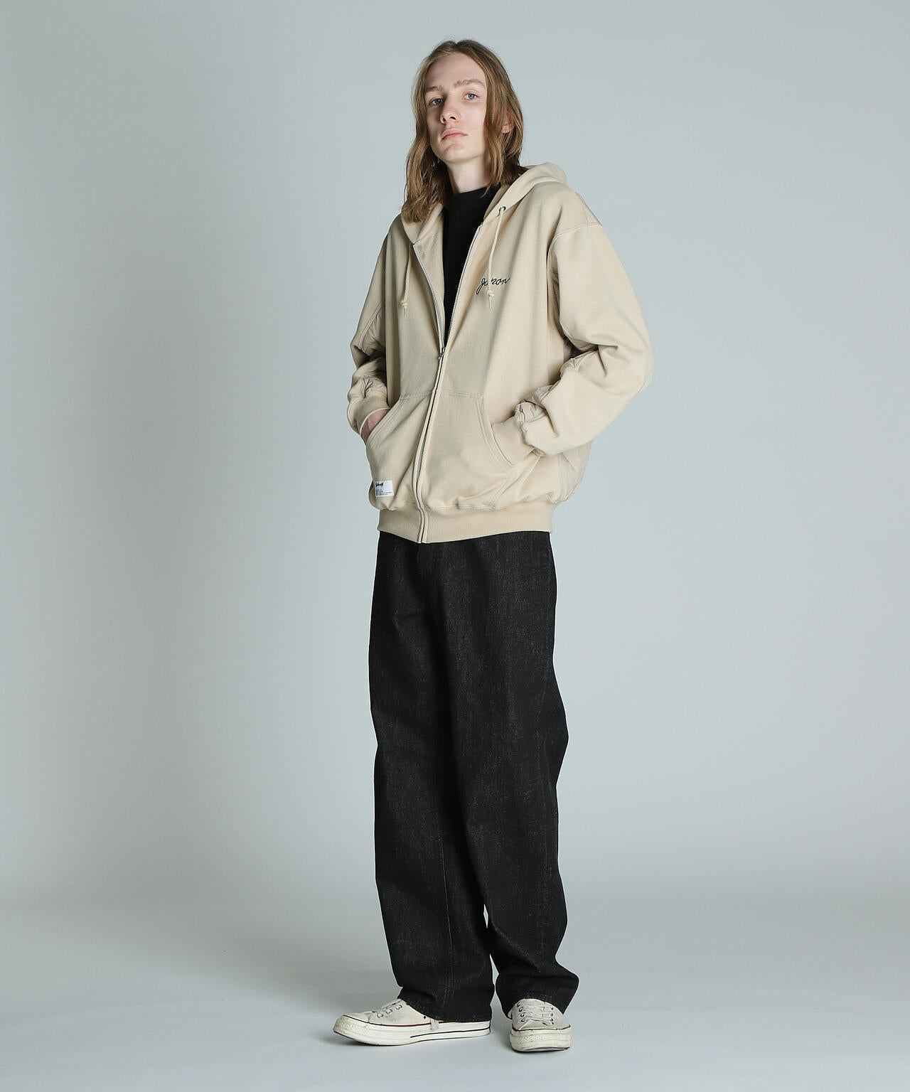 LADY WITH DRAGON QUILTED COMBI. ZIP HOOD/レディ ウィズ ドラゴン キルティング コンビ パーカー
