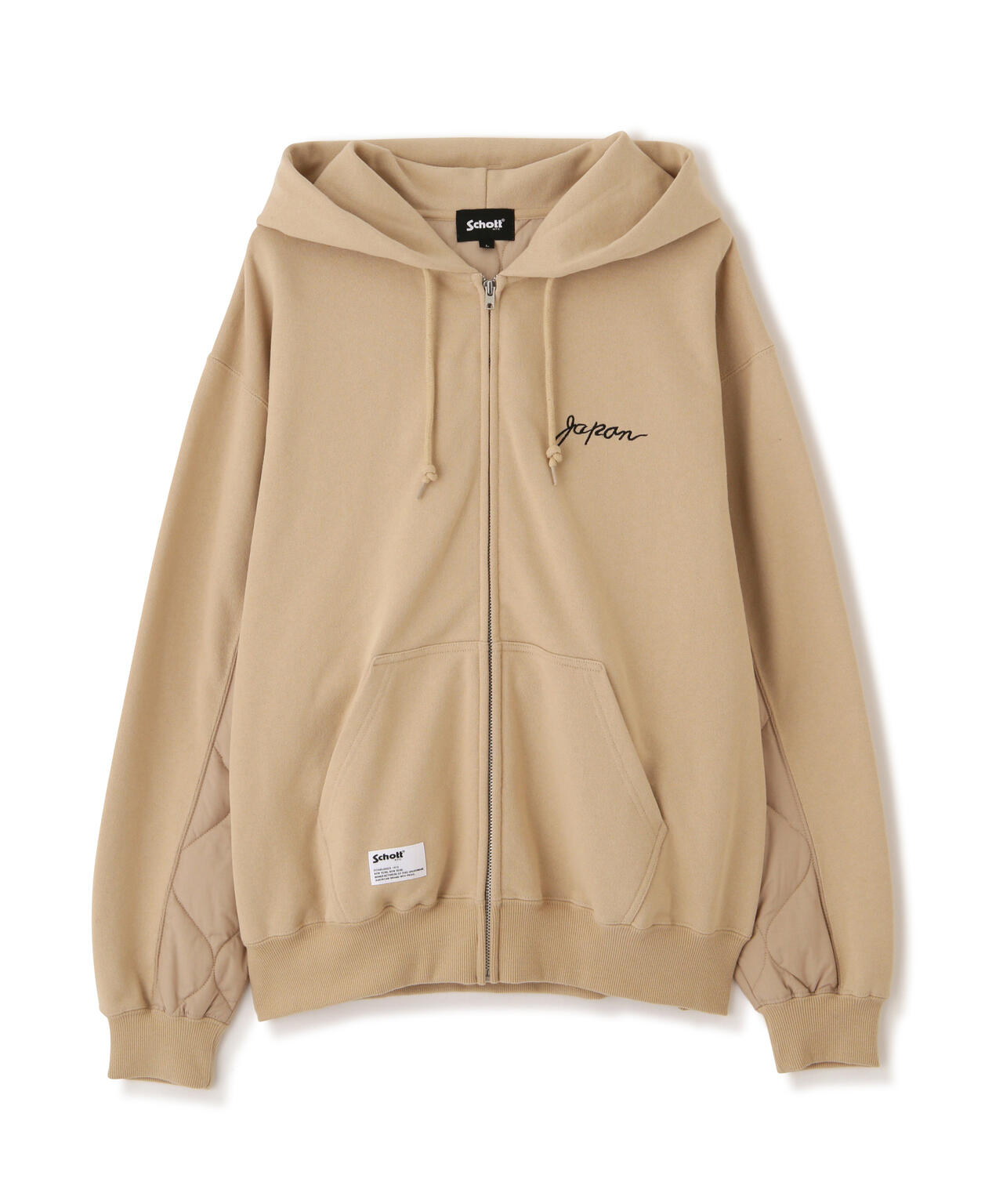LADY WITH DRAGON QUILTED COMBI. ZIP HOOD/レディ ウィズ ドラゴン キルティング コンビ パーカー