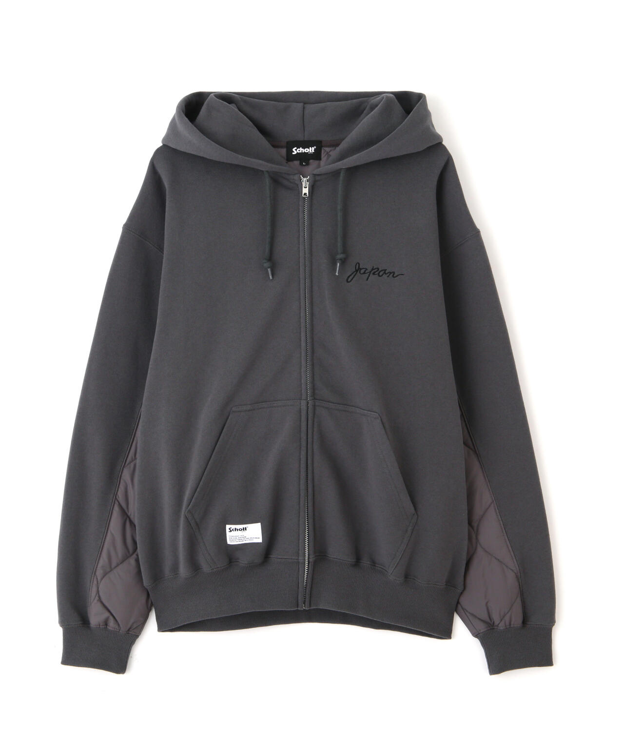 LADY WITH DRAGON QUILTED COMBI. ZIP HOOD/レディ ウィズ ドラゴン キルティング コンビ パーカー