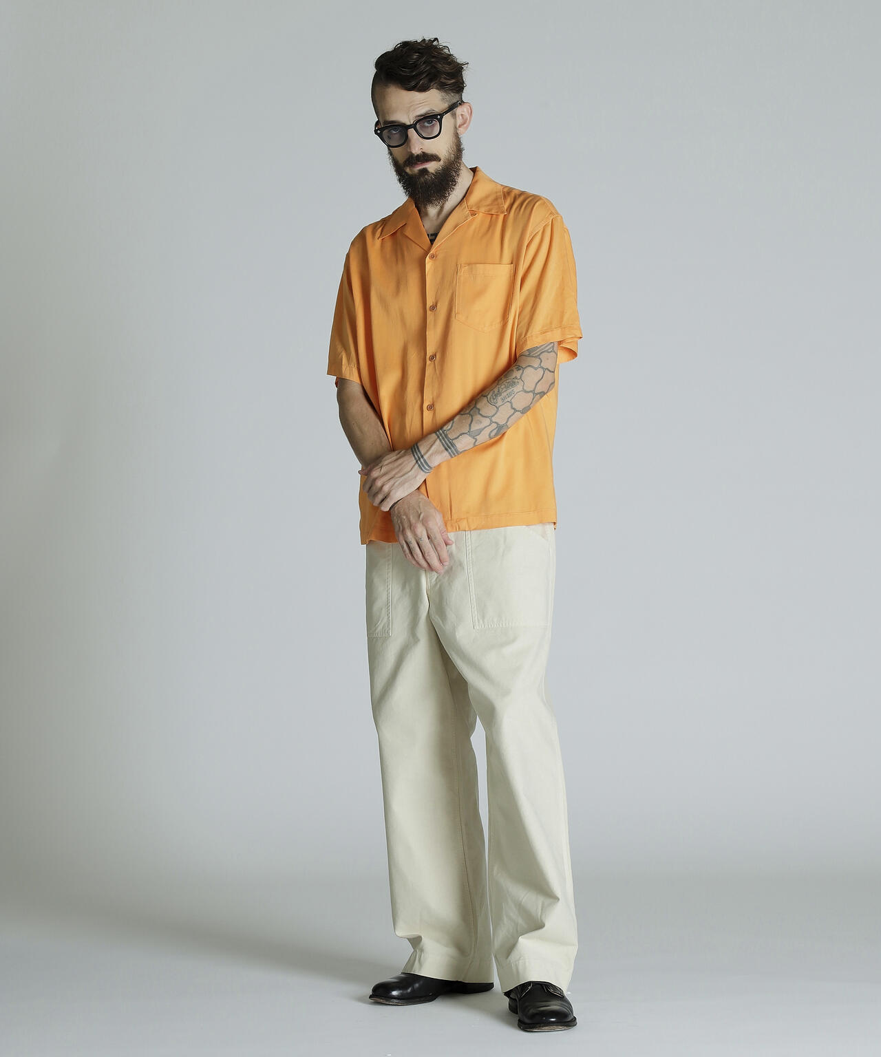 CR PLAIN SHIRT/コットン レーヨン プレーンシャツ