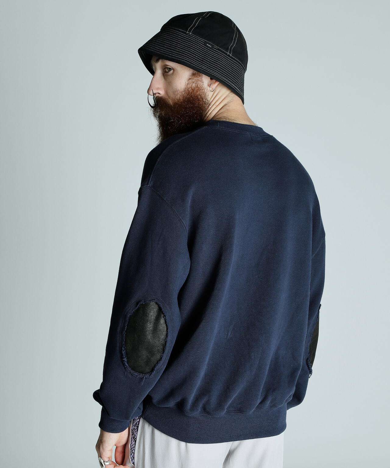 LEATHER ELBOW PATCH SWEAT/レザーエルボーパッチ スウェット