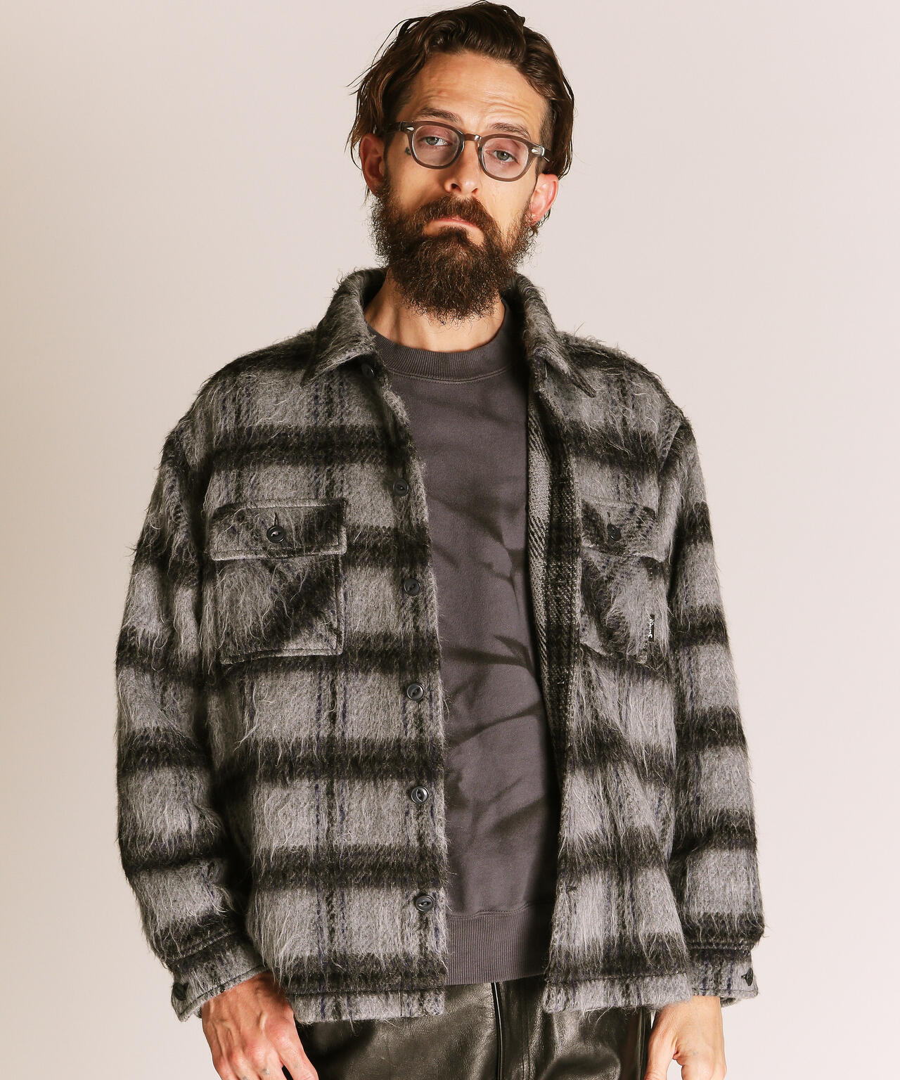 SHAGGY PLAID SHIRT/シャギー プレイドシャツ