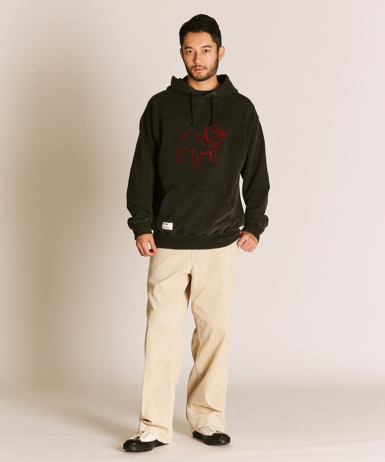 FLOCKY BULLDOG HOODED SWEAT/フロッキーブル パーカー