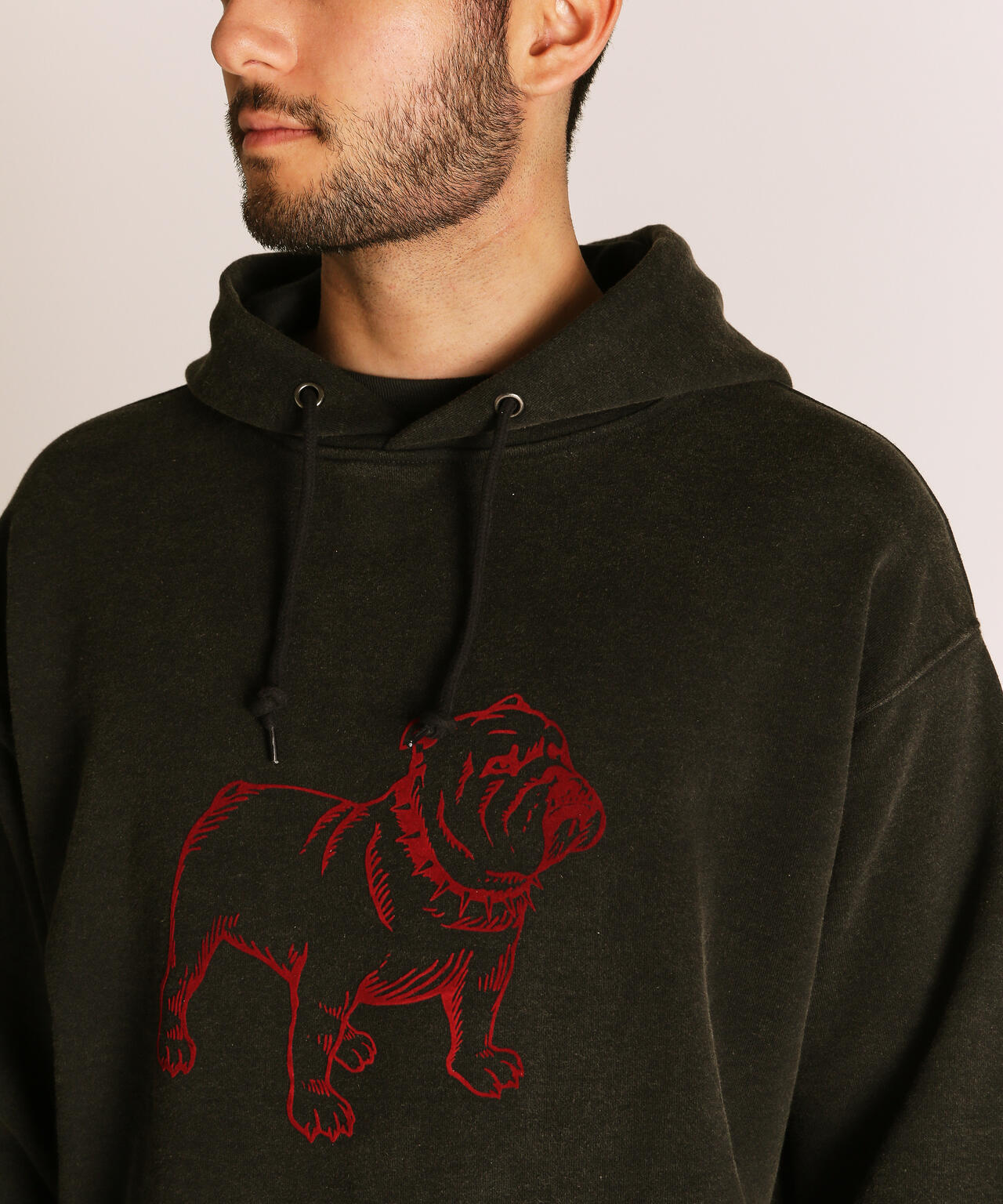 FLOCKY BULLDOG HOODED SWEAT/フロッキーブル パーカー