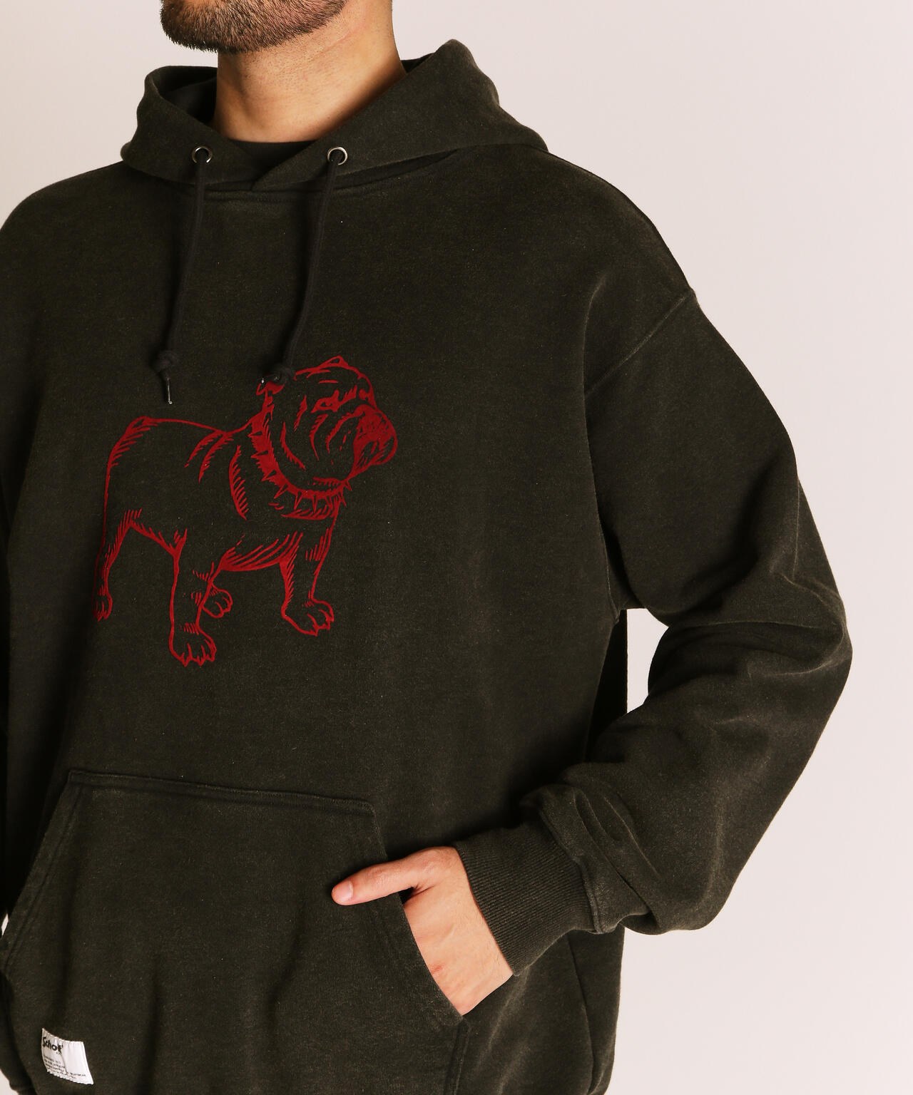 FLOCKY BULLDOG HOODED SWEAT/フロッキーブル パーカー