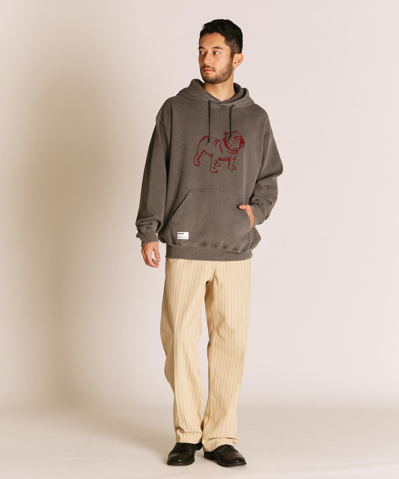 FLOCKY BULLDOG HOODED SWEAT/フロッキーブル パーカー