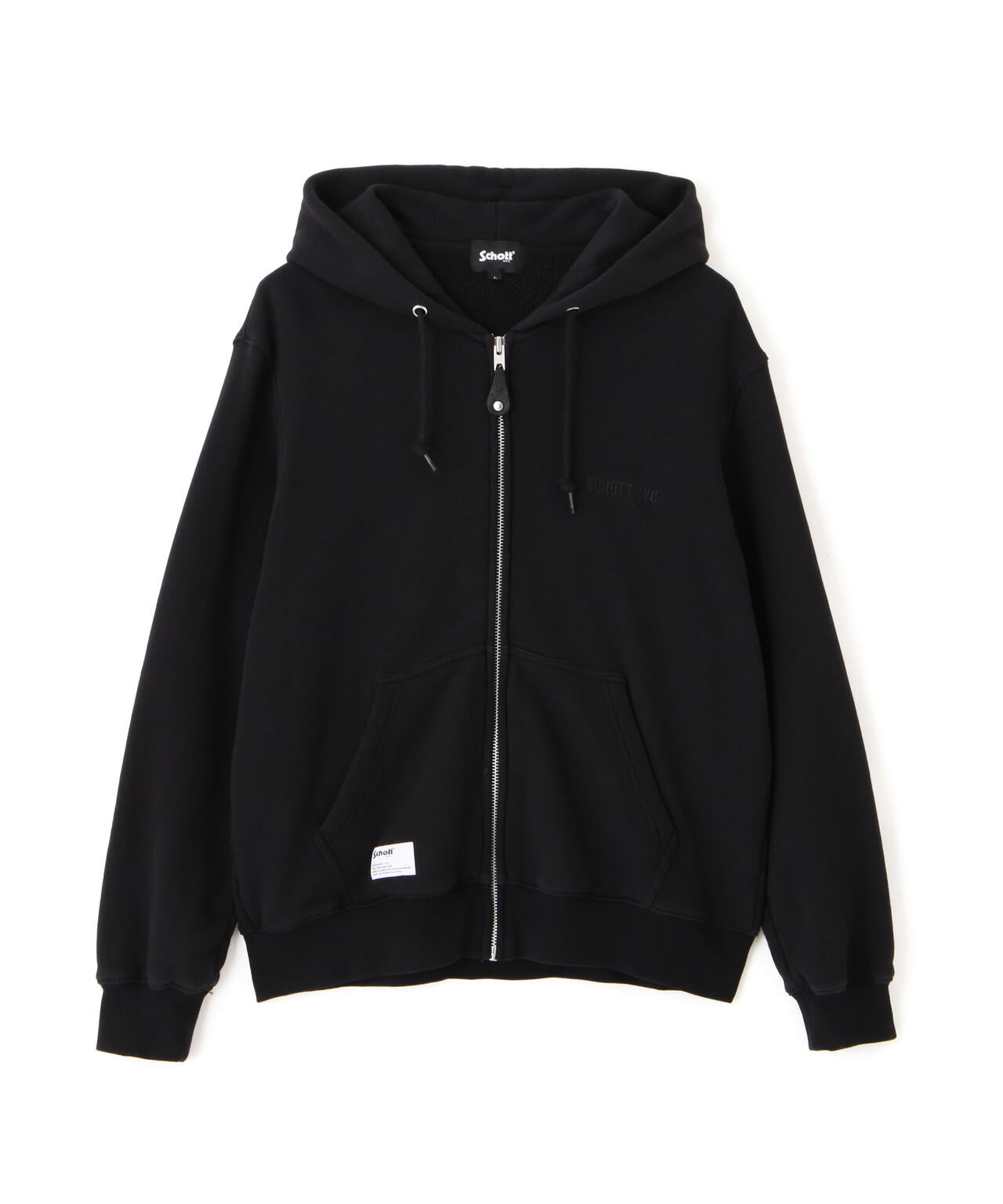 LEATHER ELBOW PATCH ZIP HOODED SWEAT/レザー エルボーパッチ ジップパーカー
