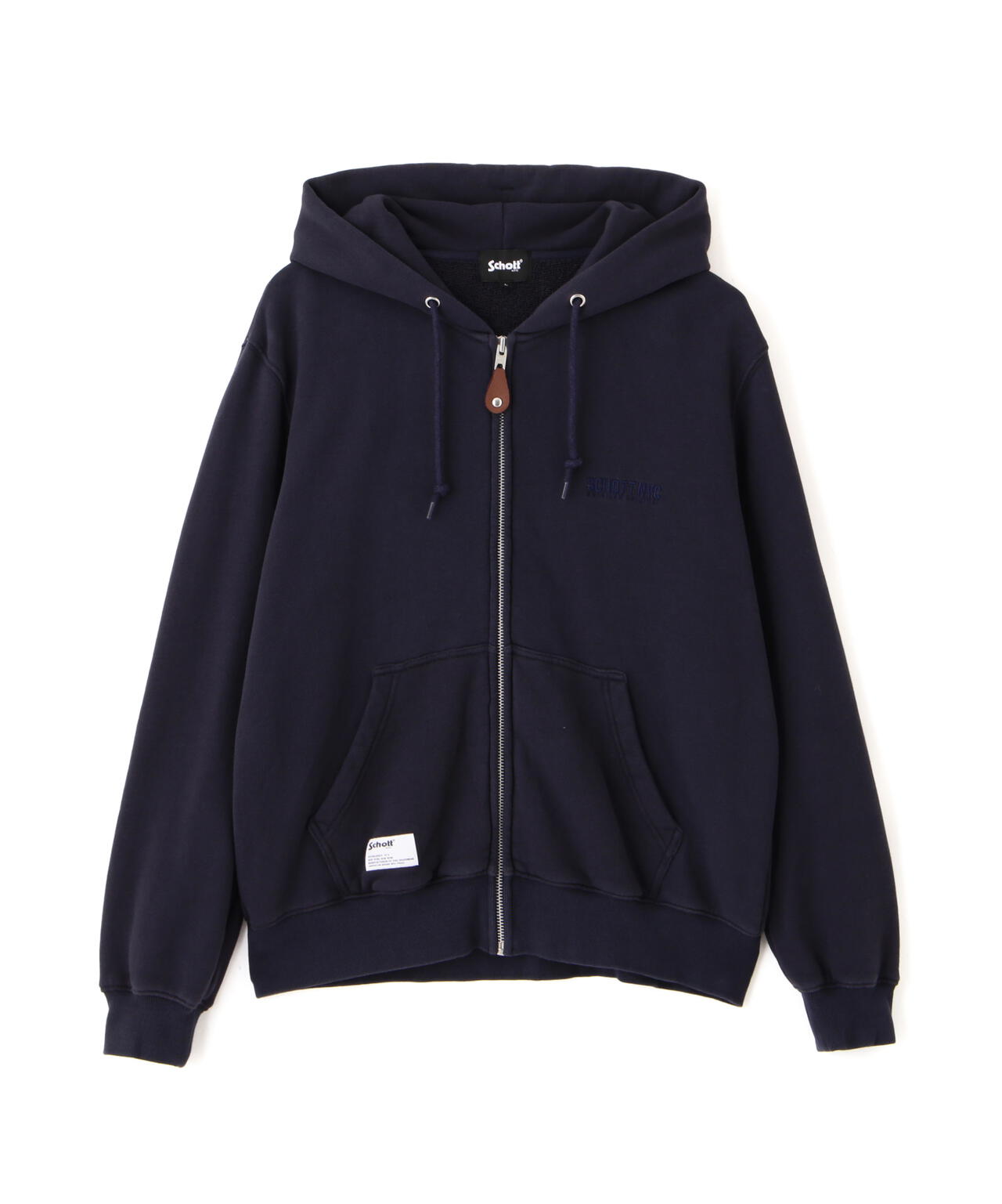 LEATHER ELBOW PATCH ZIP HOODED SWEAT/レザー エルボーパッチ ジップパーカー
