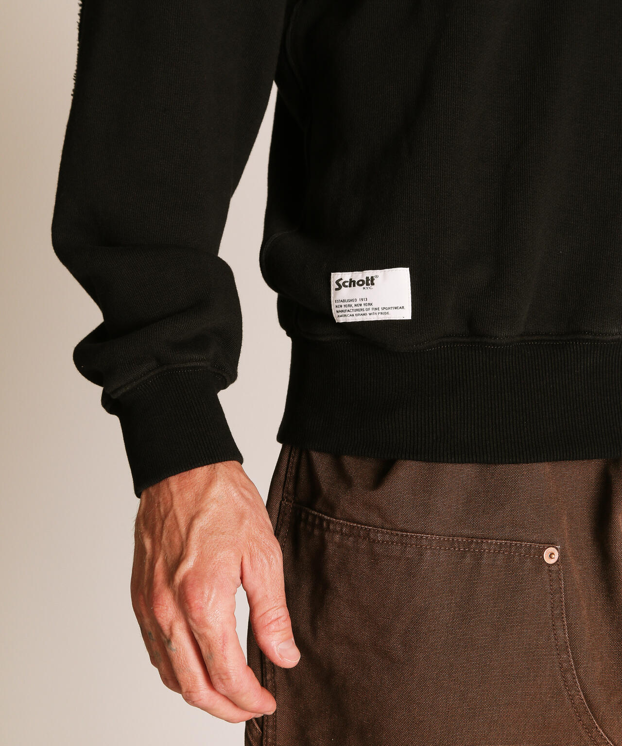 LEATHER ELBOW PATCH SWEAT/レザー エルボーパッチ スウェット