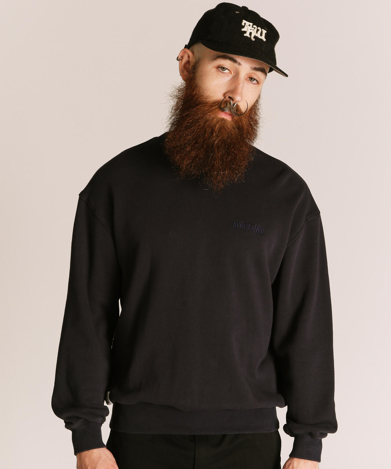 LEATHER ELBOW PATCH SWEAT/レザー エルボーパッチ スウェット