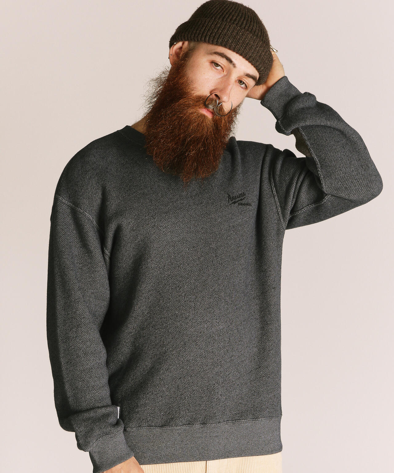 SALT AND PEPPER CREW SWEAT AMERICAN ORIGINAL