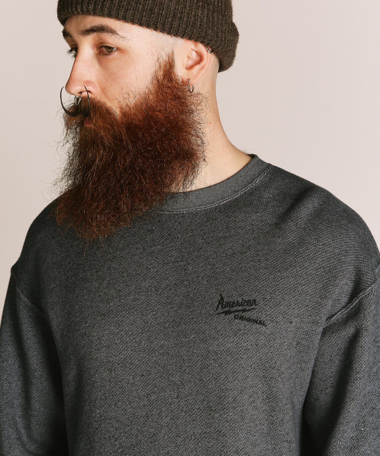SALT AND PEPPER CREW SWEAT AMERICAN ORIGINAL