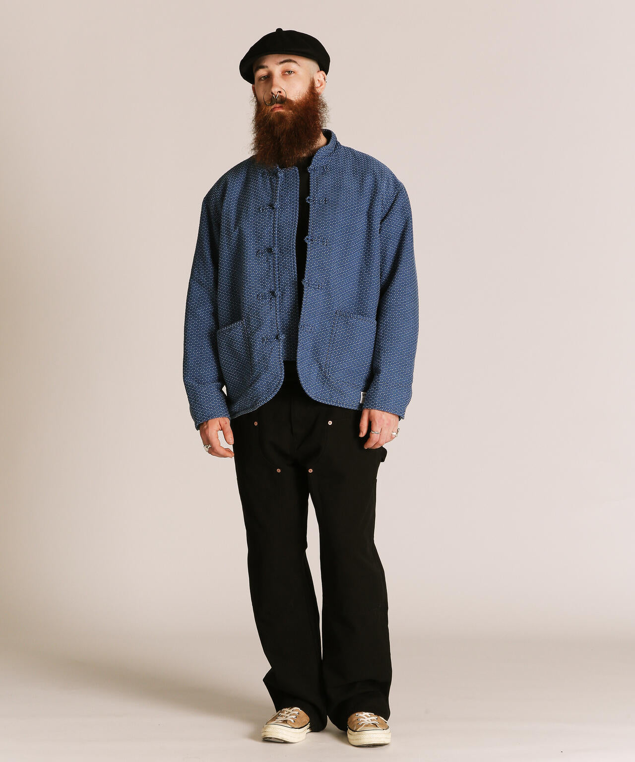 SASHIKO CHINA JACKET/刺子 チャイナ ジャケット