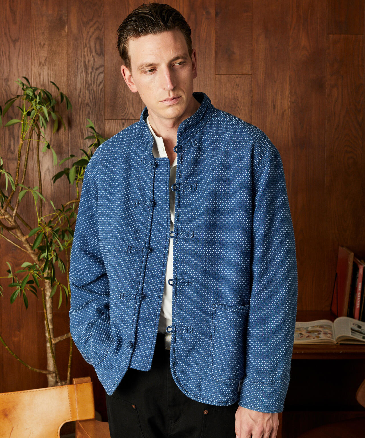 SASHIKO CHINA JACKET/刺子 チャイナ ジャケット