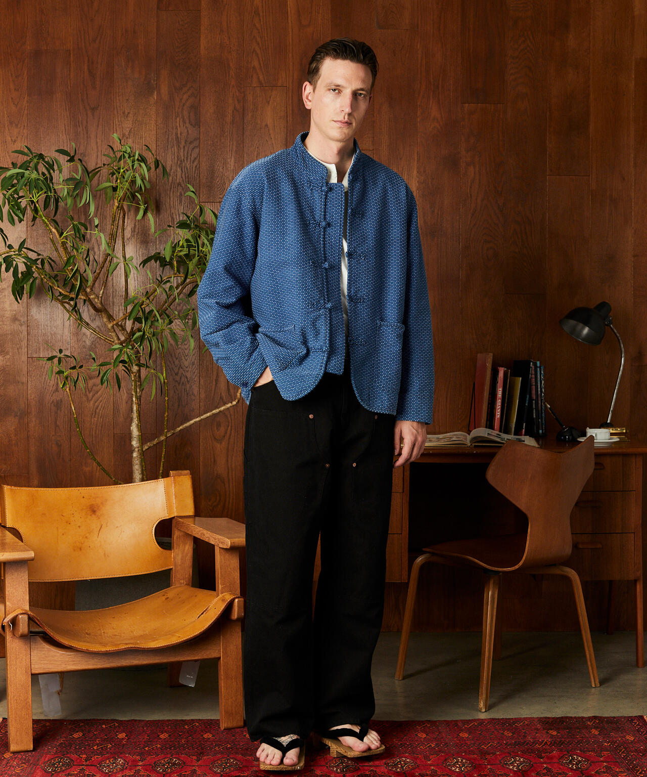 SASHIKO CHINA JACKET/刺子 チャイナ ジャケット