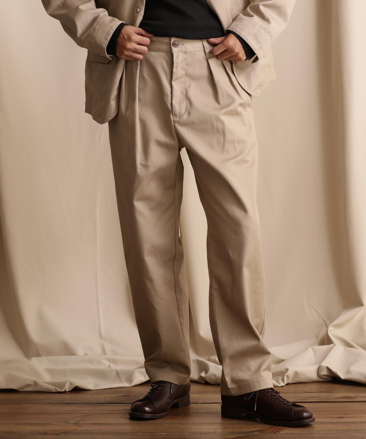 TC DOUBLE PLEATED WIDE PANTS/2タック パンツ