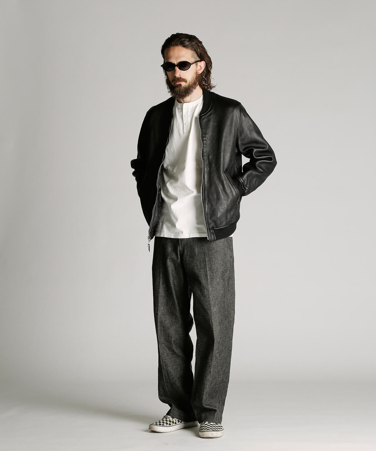 LEATHER JACKET BOWERY/レザージャケット バワリー MA-1