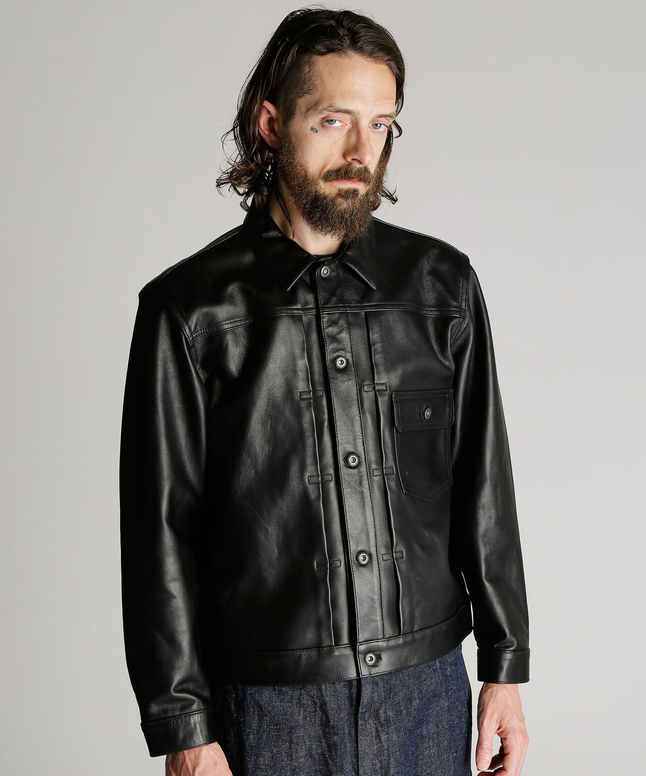 SHEEP LEATHER 1st TRACKER JACKET/シープレザー トラッカージャケット