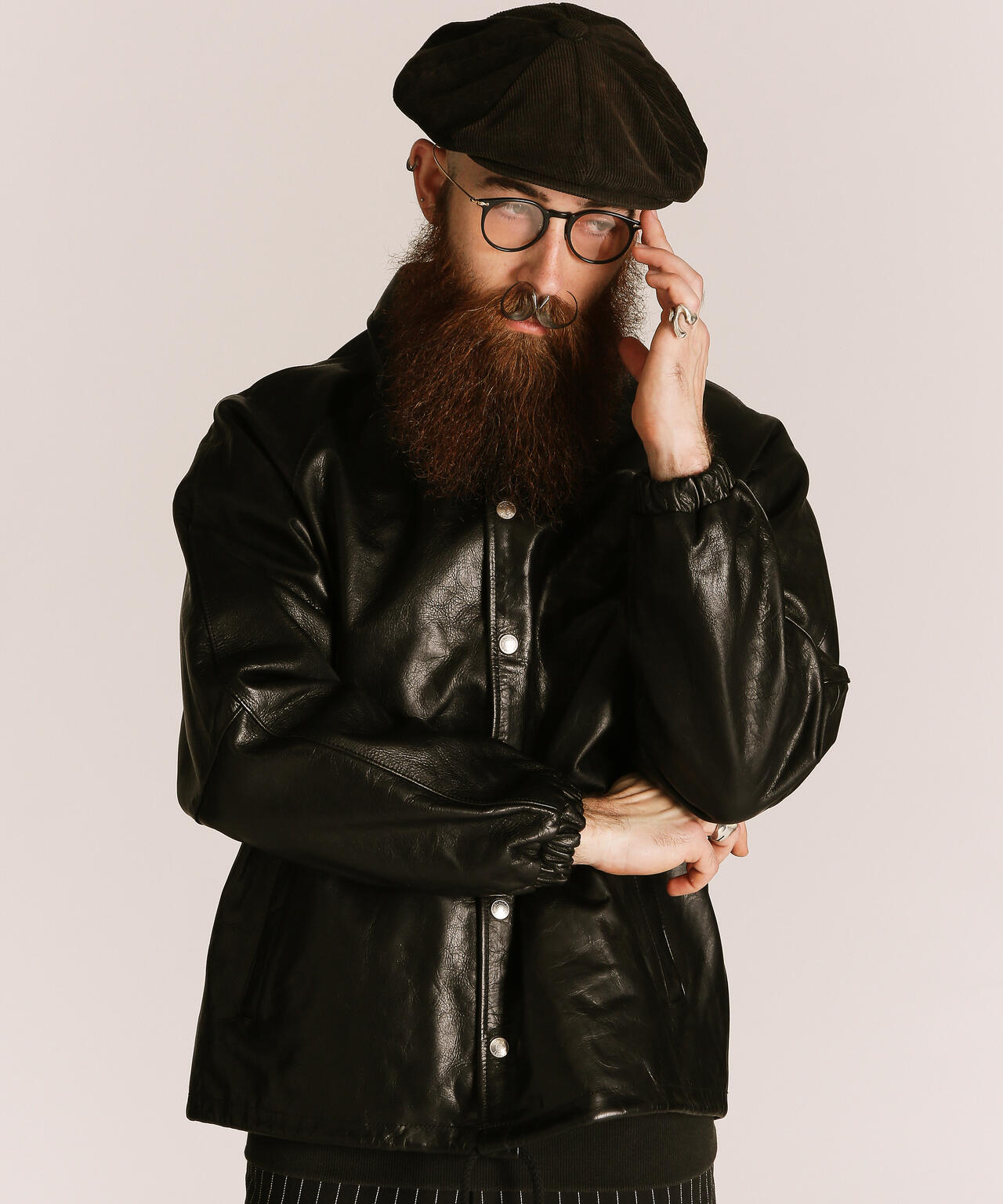 LEATHER COACH JACKET/レザーコーチジャケット