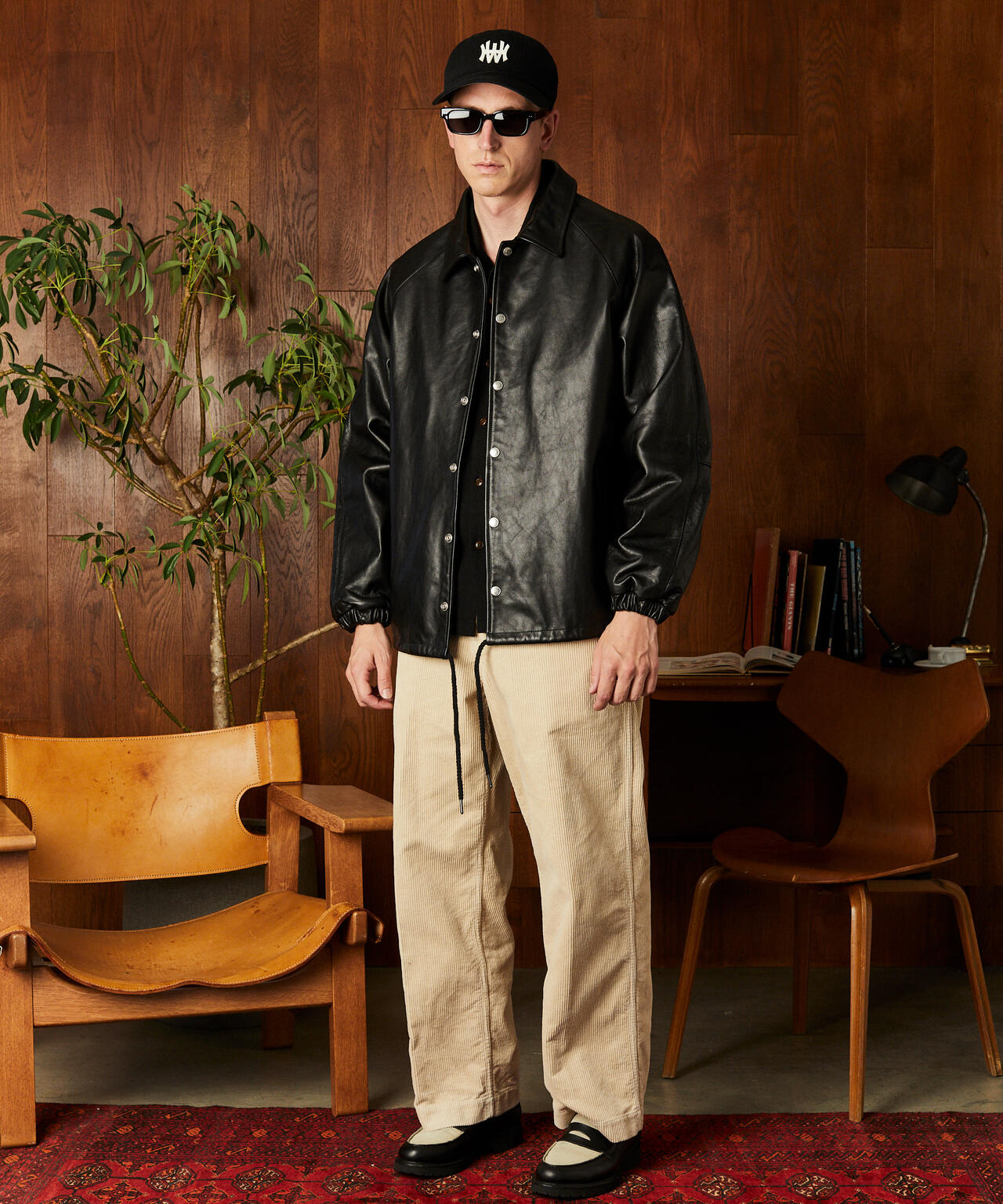 LEATHER COACH JACKET/レザーコーチジャケット
