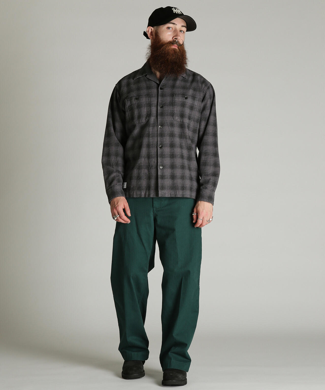 PRINT OMBRE CHECK FLANNEL SHIRT/プリント オンブレ チェック フランネル シャツ