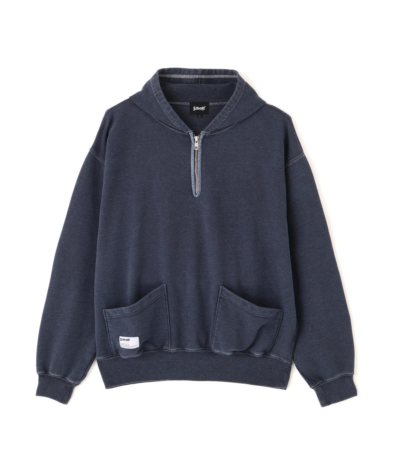 HALF ZIP HOODED SWEAT/ハーフジップ パーカー