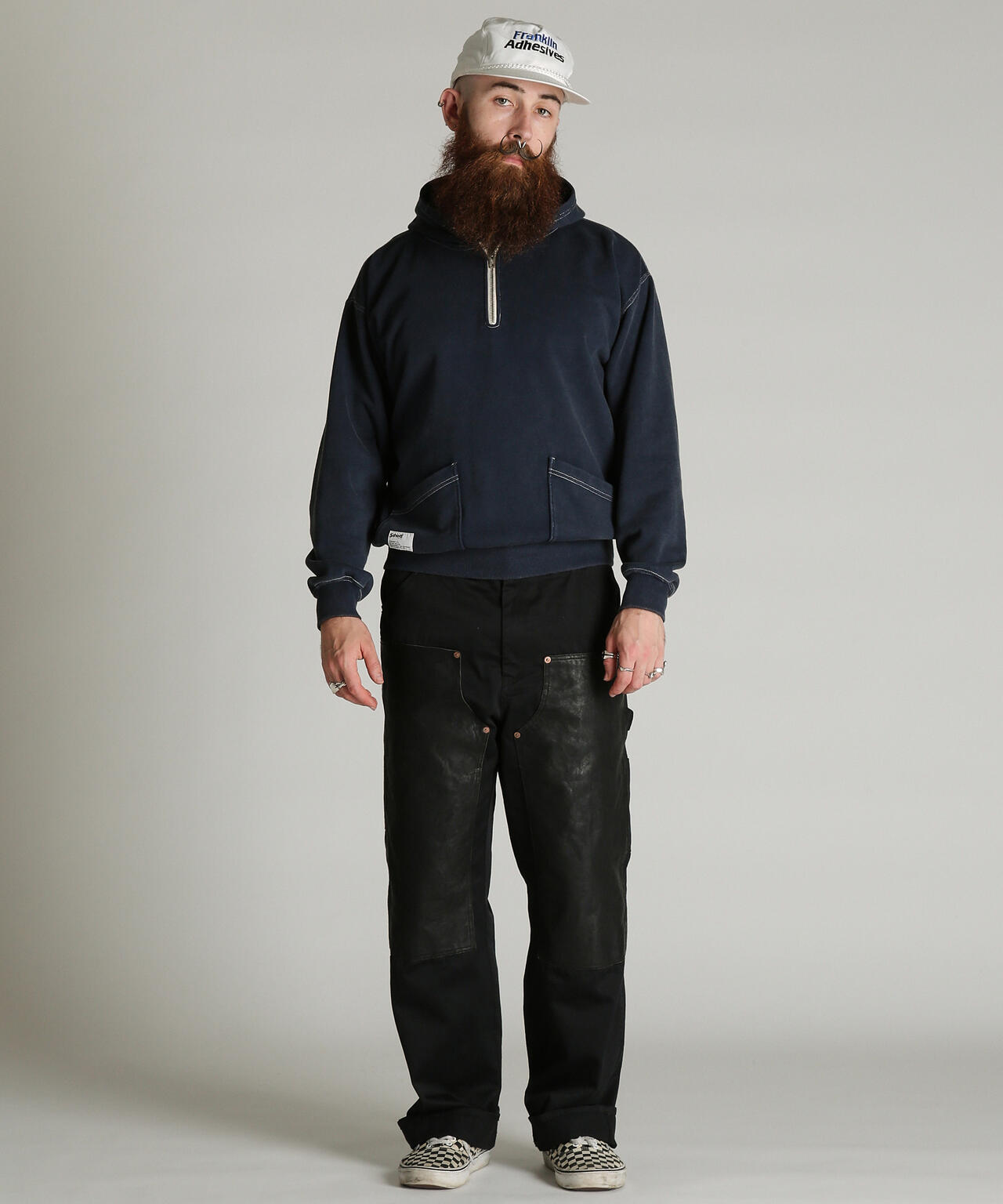 HALF ZIP HOODED SWEAT/ハーフジップ パーカー