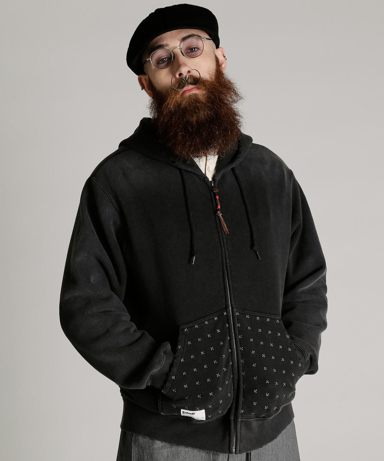 ASING ZIP HOODED SWEAT/エイジング ジップ スウェット