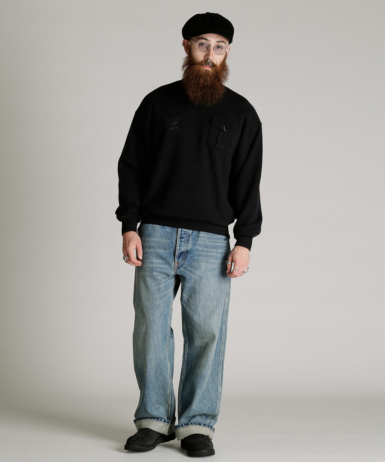 CREW SWEAT RIB STITCH EAGLE/クルースウェット リブステッチ イーグル