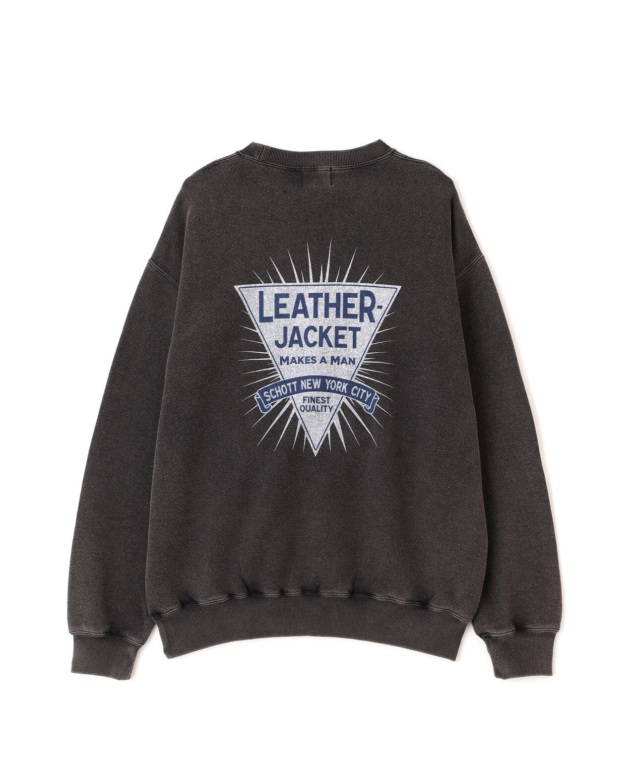 CREW SWEAT LEATHER JACKET MAKES A MAN/クルー スウェット レザー ジャケット メイクスアマン