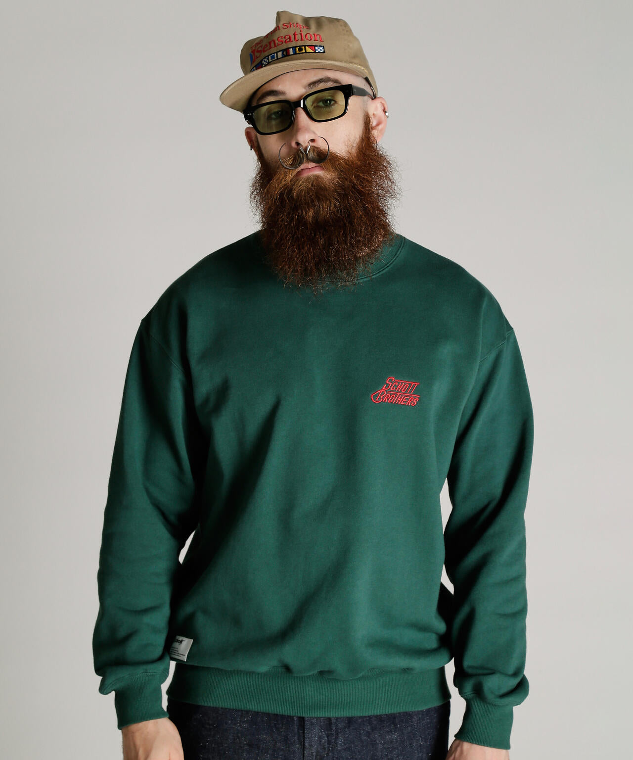 CREW SWEAT H.LOGO Schott BROS. EMB./クルー 刺繍スウェット ハート ロゴ ショット ブラザーズ