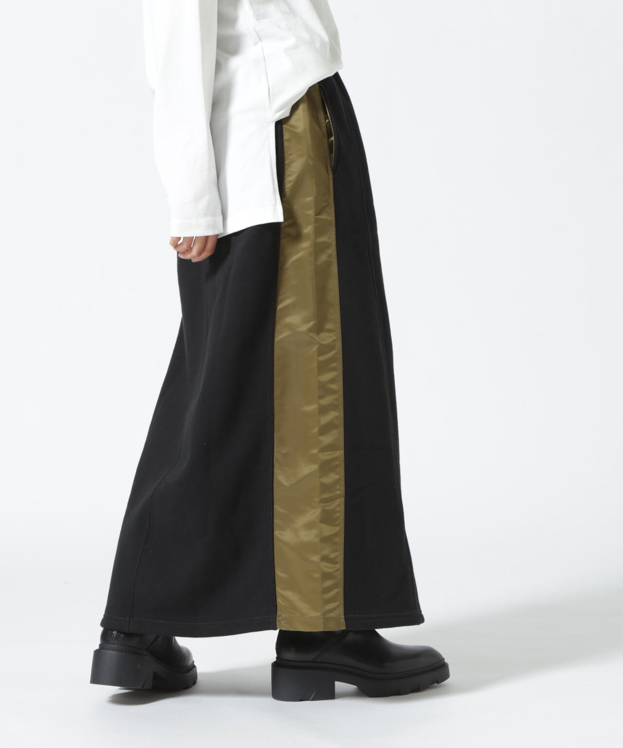 【WEB&DEPOT限定】スウェットコンビロングスカート/ SWEAT COMBI LONG SKIRT