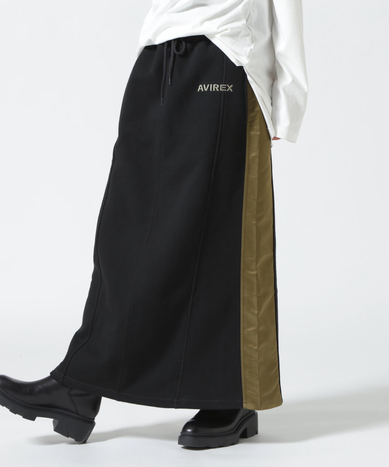 【WEB&DEPOT限定】スウェットコンビロングスカート/ SWEAT COMBI LONG SKIRT