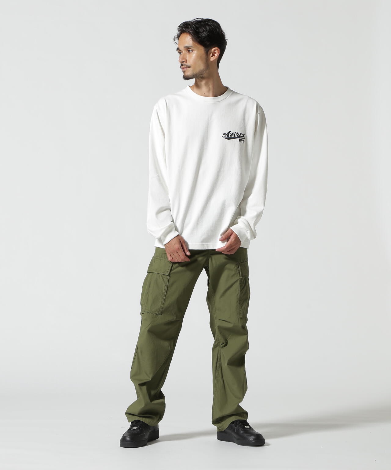《WEB&DEPOT限定》AMERICAN FLAGS L/S T-SHIRT / アメリカン フラッグス 長袖 Tシャツ / AVIREX