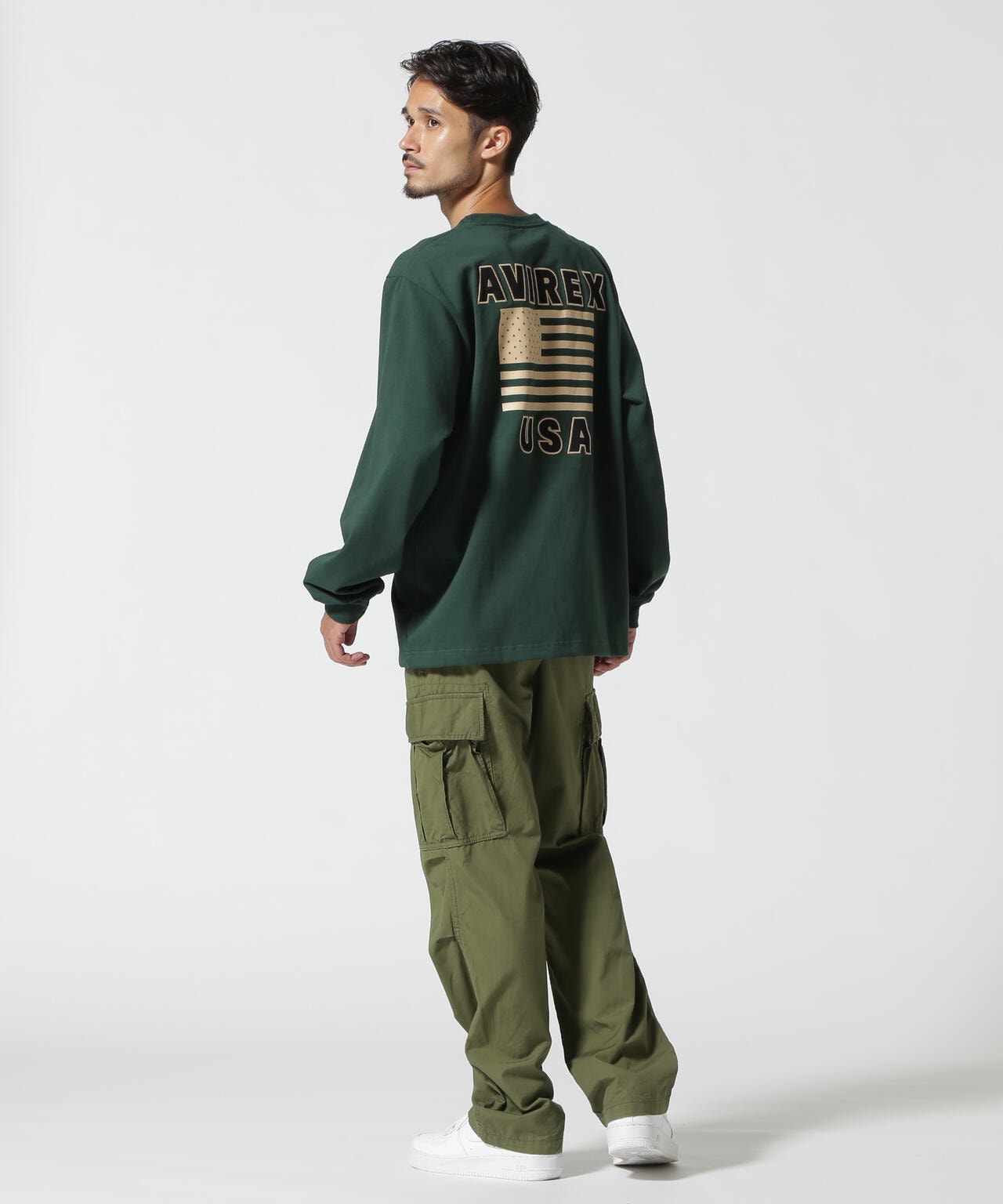 《WEB&DEPOT限定》AMERICAN FLAGS L/S T-SHIRT / アメリカン フラッグス 長袖 Tシャツ / AVIREX