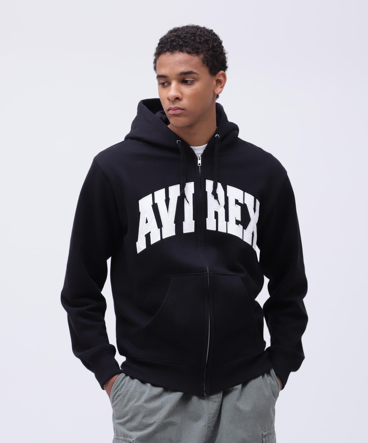 《DAILY/デイリー》ZIP UP SWEAT PARKA LOGO / ジップアップ スウェット パーカー ロゴ / AVIREX /