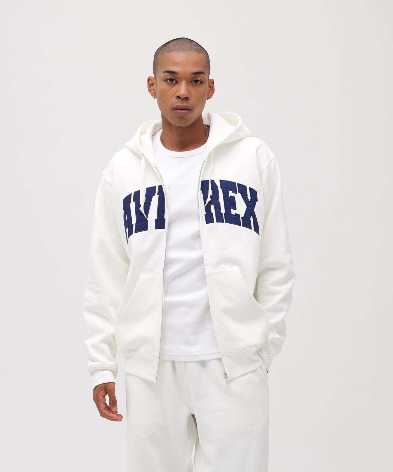 《DAILY/デイリー》ZIP UP SWEAT PARKA LOGO / ジップアップ スウェット パーカー ロゴ / AVIREX /