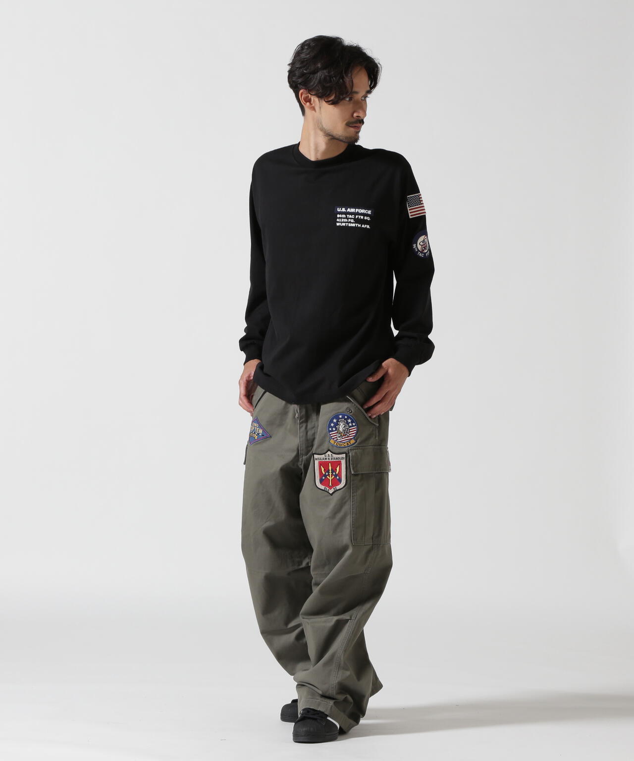 《直営店限定》TOP GUN WAPPEN CARGO PANTS / トップガン ワッペン カーゴパンツ / AVIREX