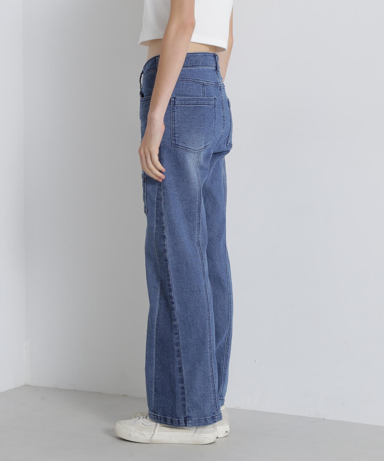 PATCH STRETCH DENIM PANTS/パッチストレッチデニムパンツ