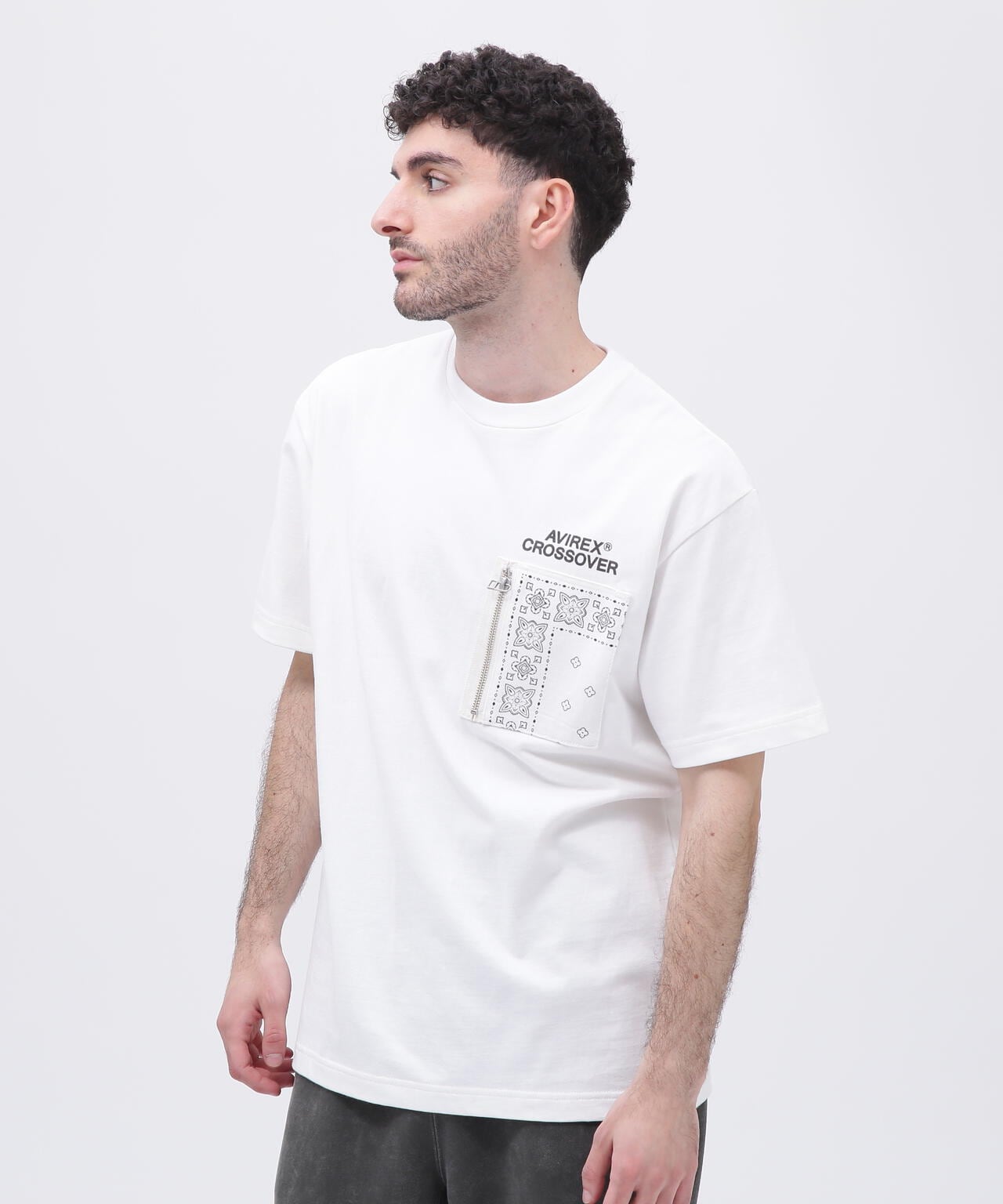 《CROSSOVER》DENIM POCKET T-SHIRT / クロスオーバー デニム ポケット Tシャツ  / AVIREX