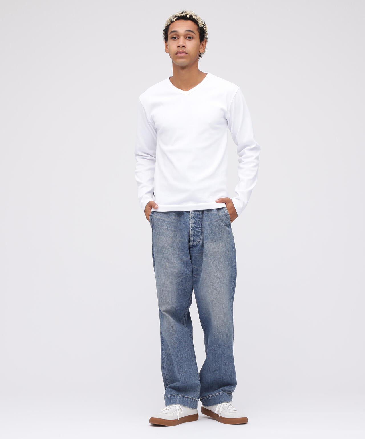 《DAILY》RIB L/S V-NECK T-SHIRT
